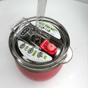 3-IN-1 Lid Pink Tumbler with Clear Lid .Sip Drink Gulp . Brand New